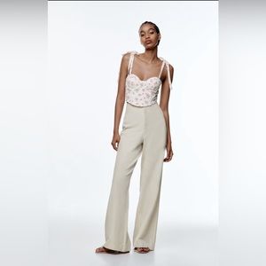 NEW WITHOUT A TAG ZARA PRINTED CORSET CROP TOP